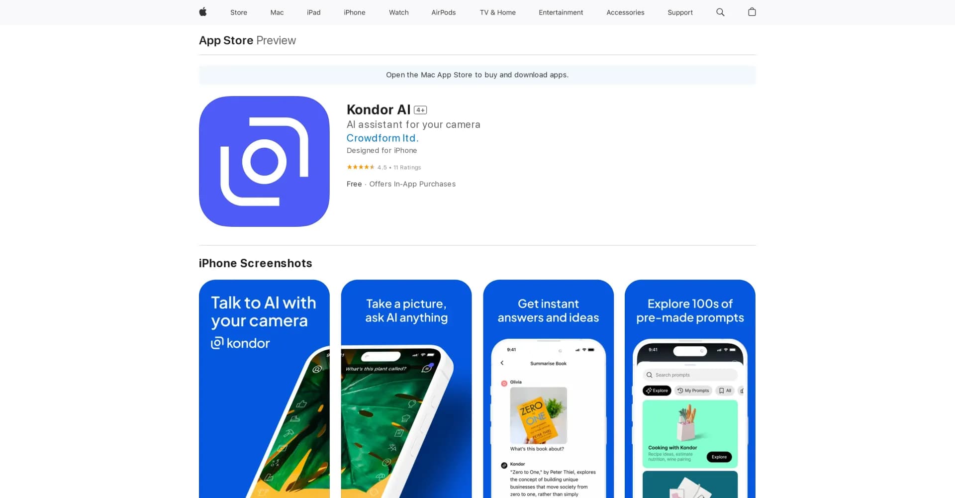 Kondor AI homepage screenshot — Enhance your device with Kondor AI.