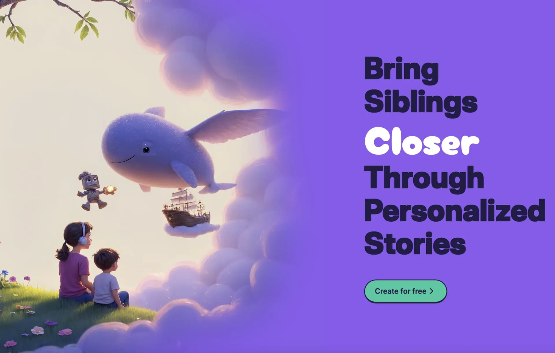 Koroverse homepage screenshot — Turn photos into narrated stories.