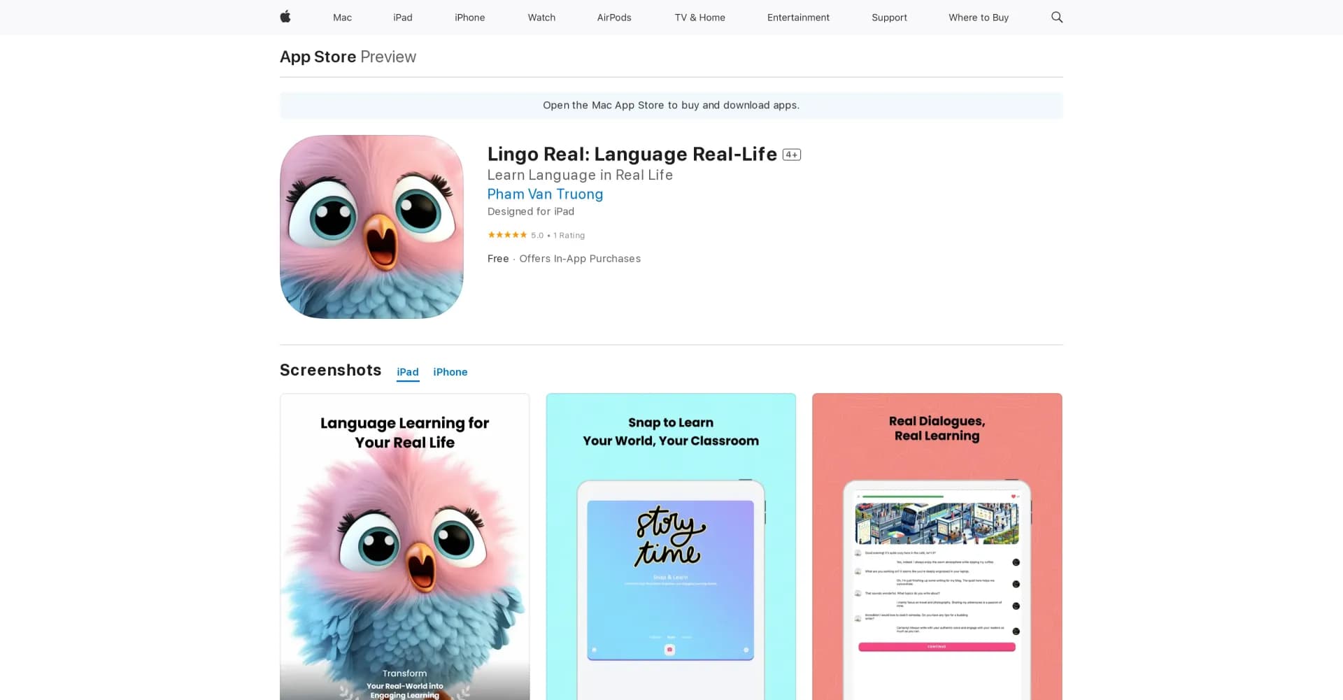 Lingo Real homepage screenshot — Experience real-life language learning with Lingo Real.