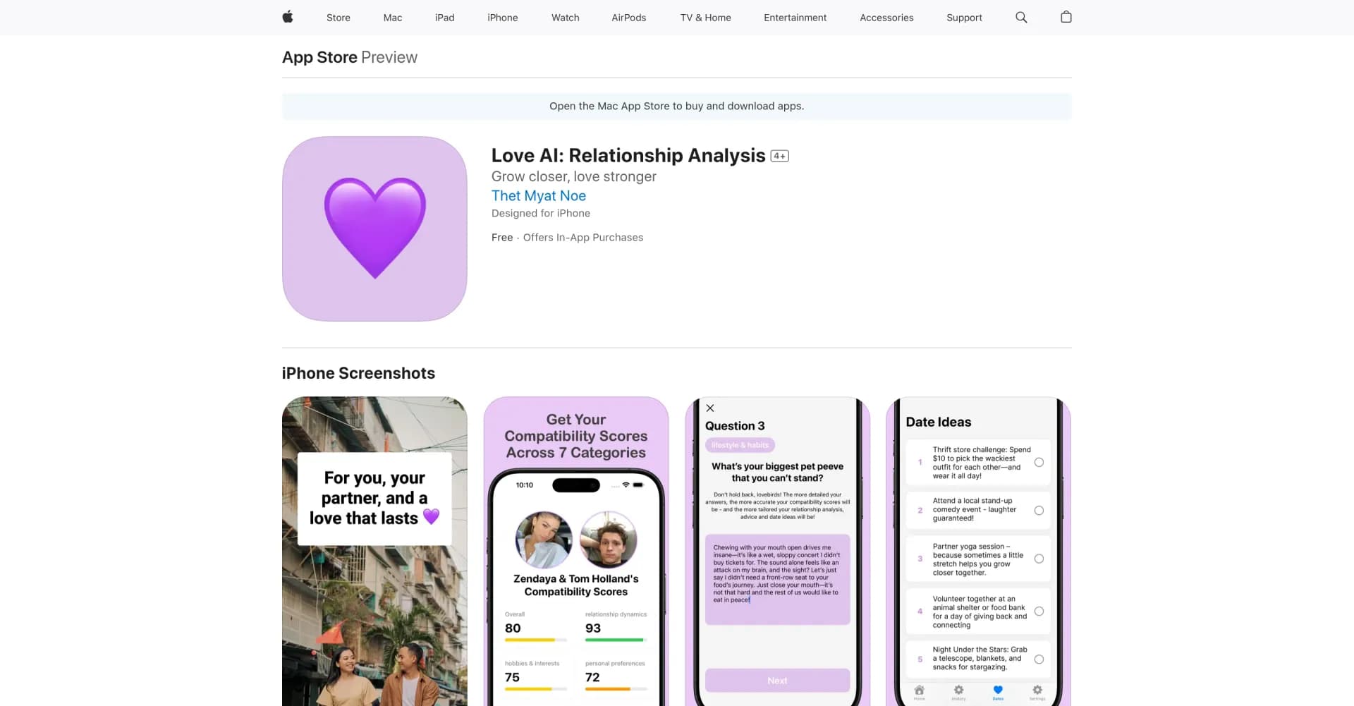 Love AI: Relationship Analysis homepage screenshot — Turn deep conversations into fun, heartwarming experiences