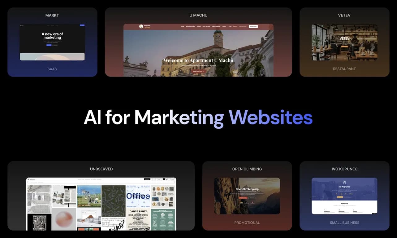 Macaly homepage screenshot — Create working apps and websites using your own words