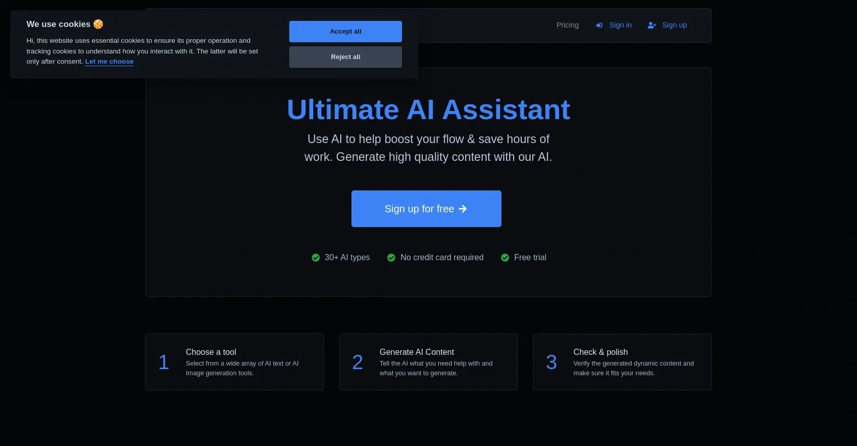 Macbeth homepage screenshot — Boost productivity with AI-powered content generation.