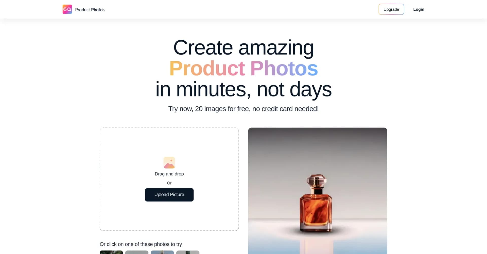 Magic Studio homepage screenshot — Create stunning product photos instantly with AI