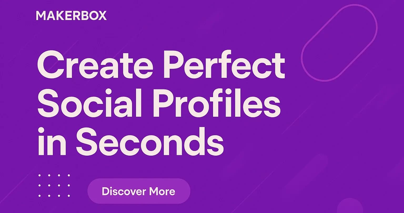 MakerBox homepage screenshot — AI-crafted profiles that triple engagement and turn views in