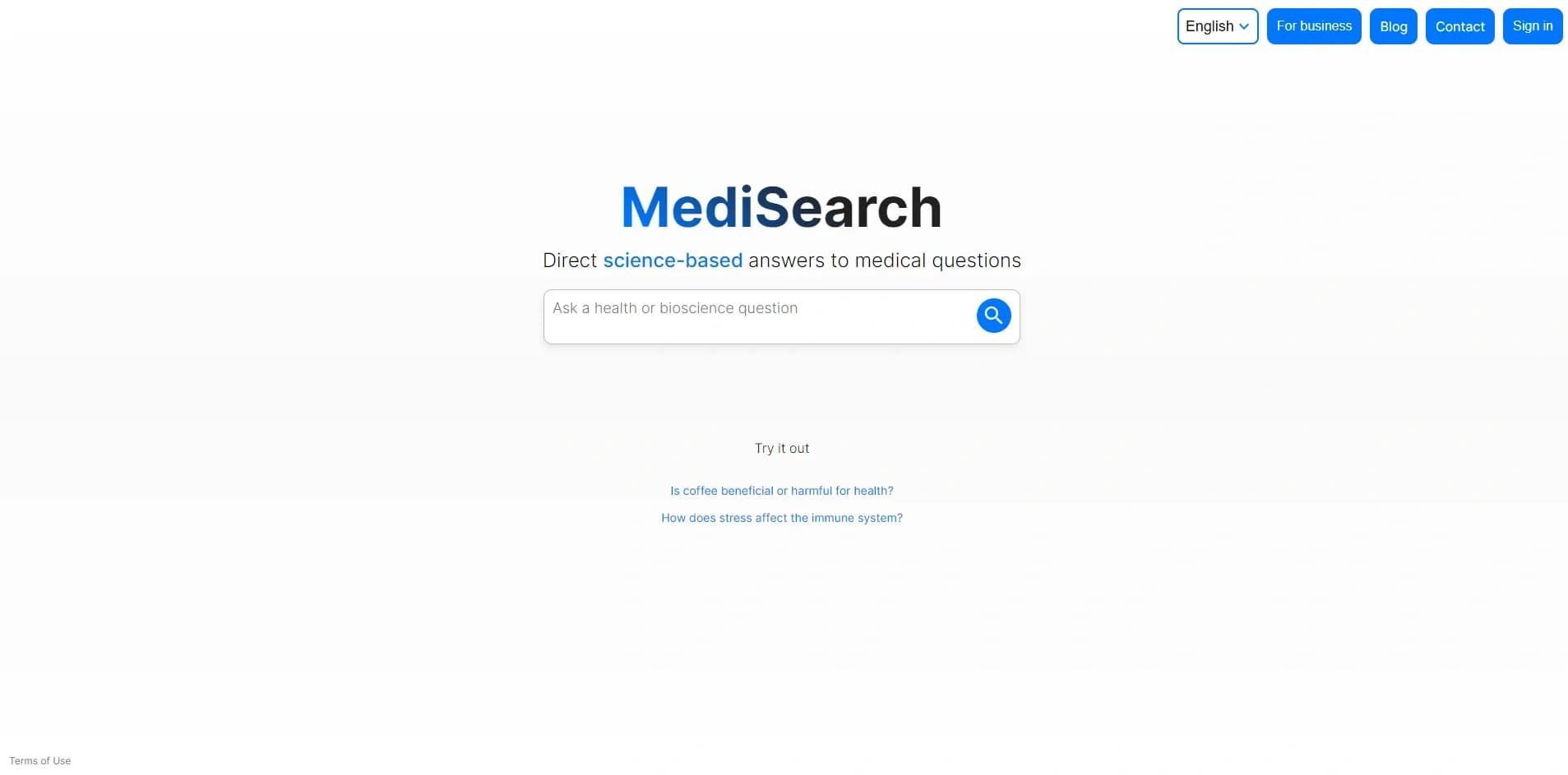 MediSearch homepage screenshot — Create a compelling tagline for your AI tool.