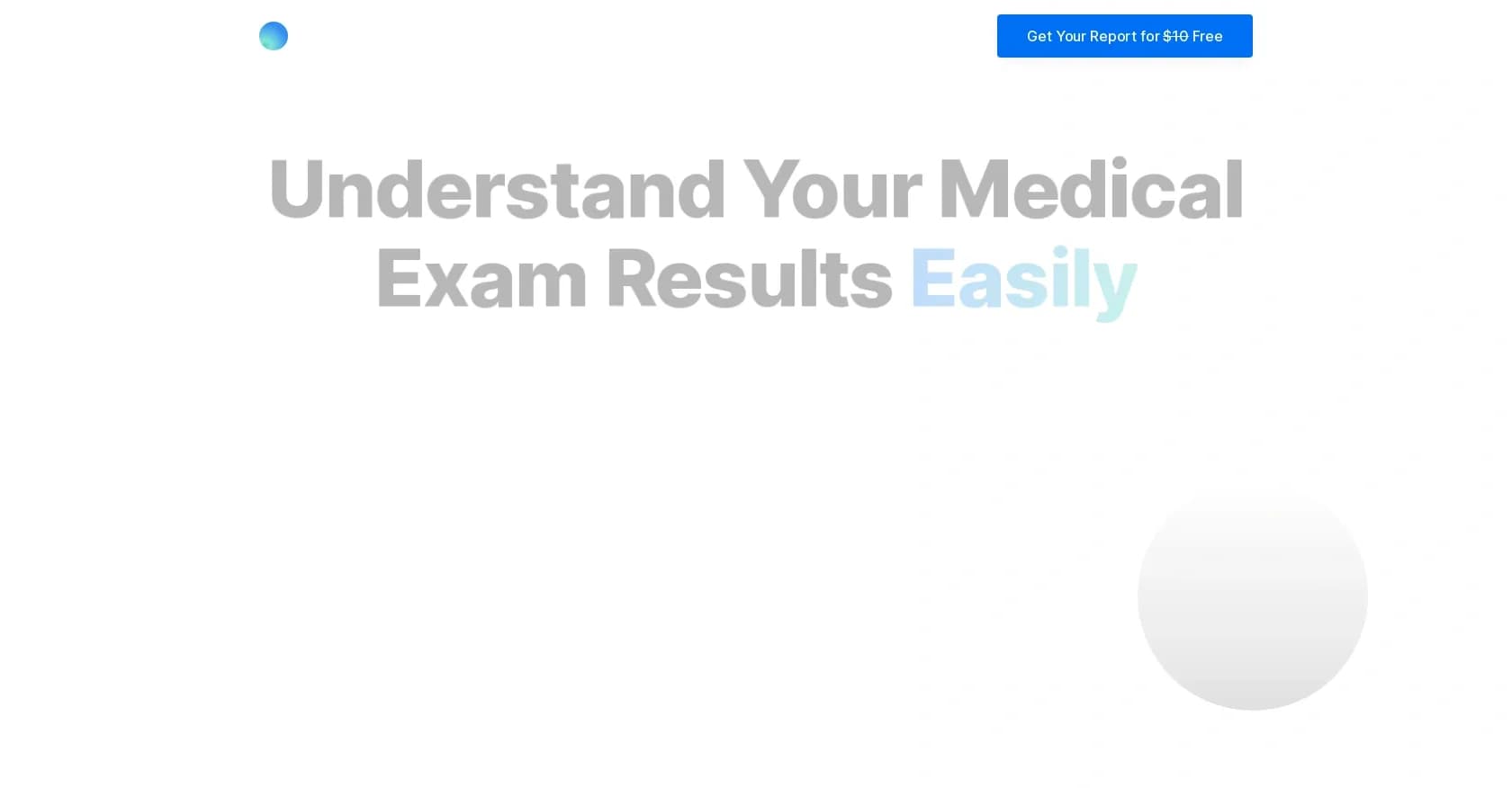 MedLabReport homepage screenshot — Instantly decode your medical lab results.