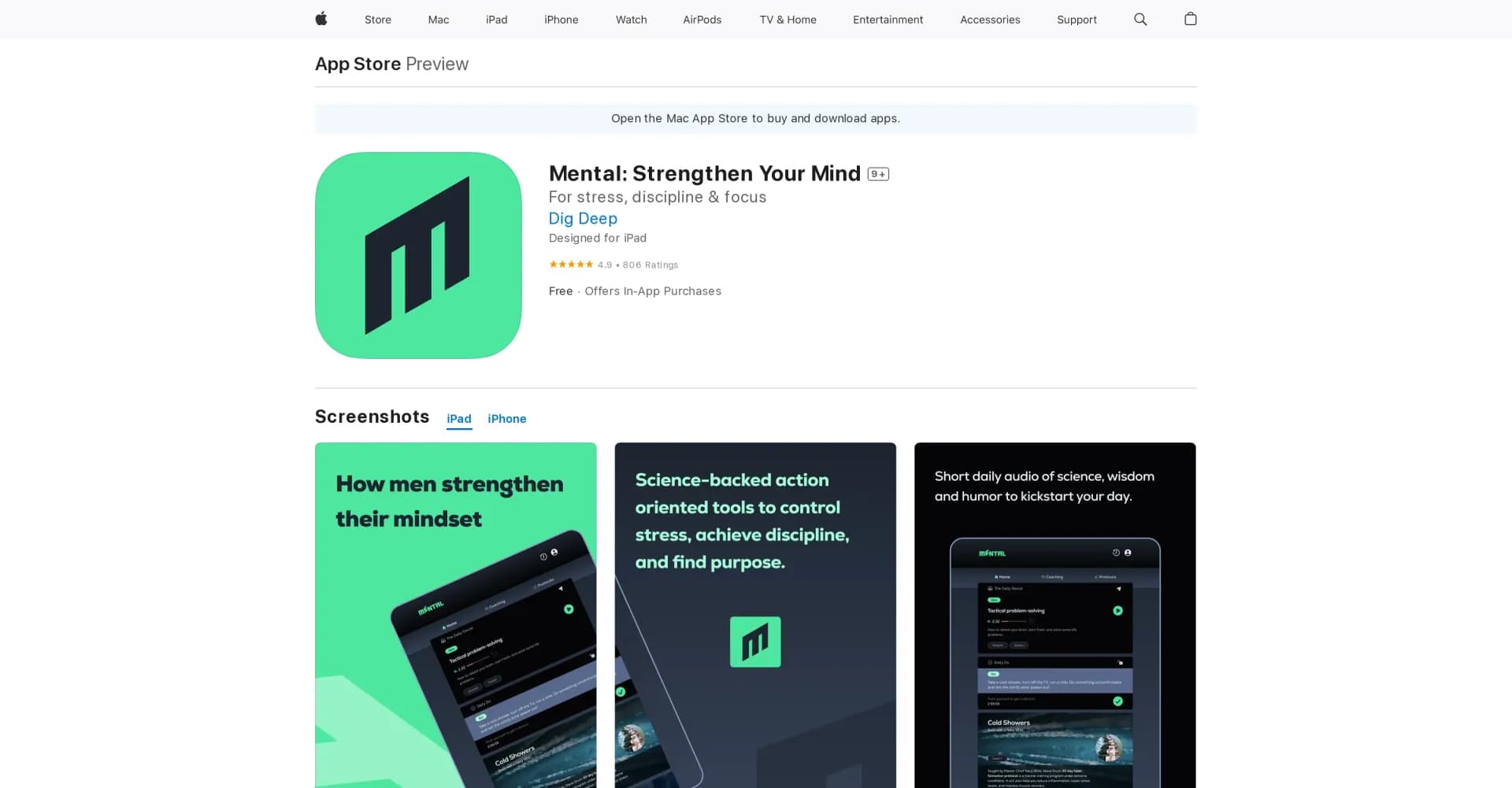 Mental homepage screenshot — Strengthen Your Mind with Mental.