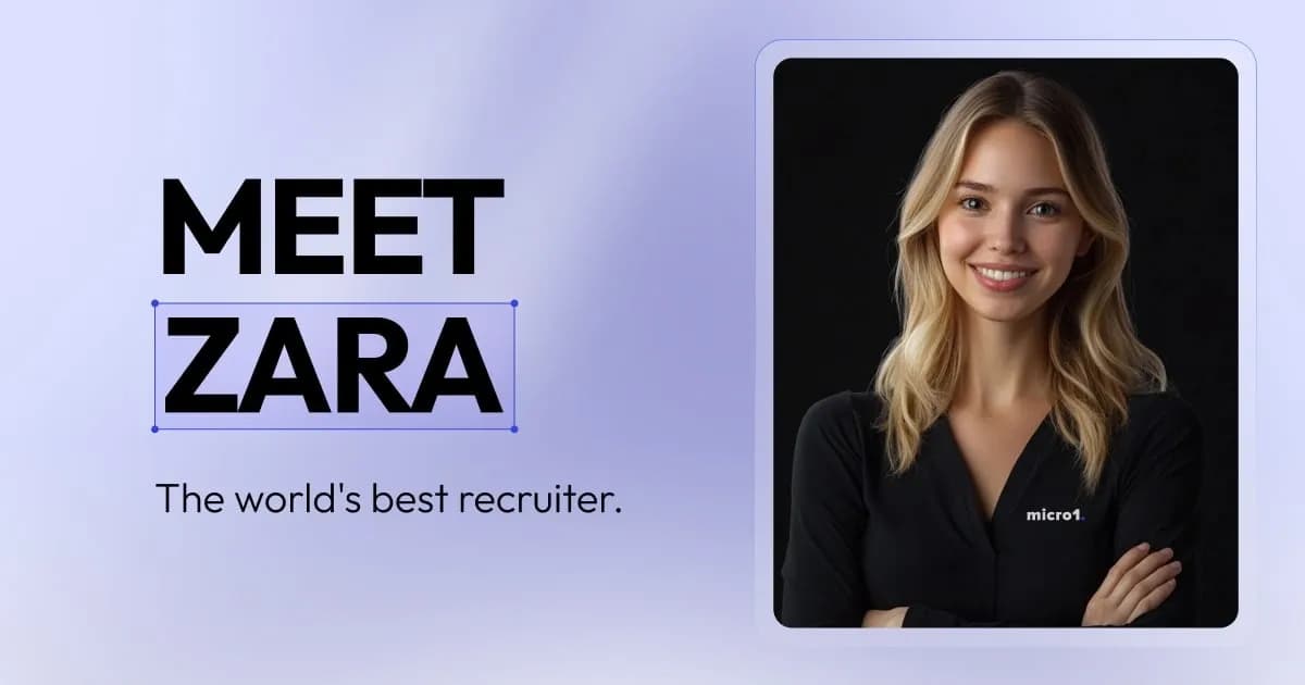 Zara, by micro1 homepage screenshot — The world's best recruiter