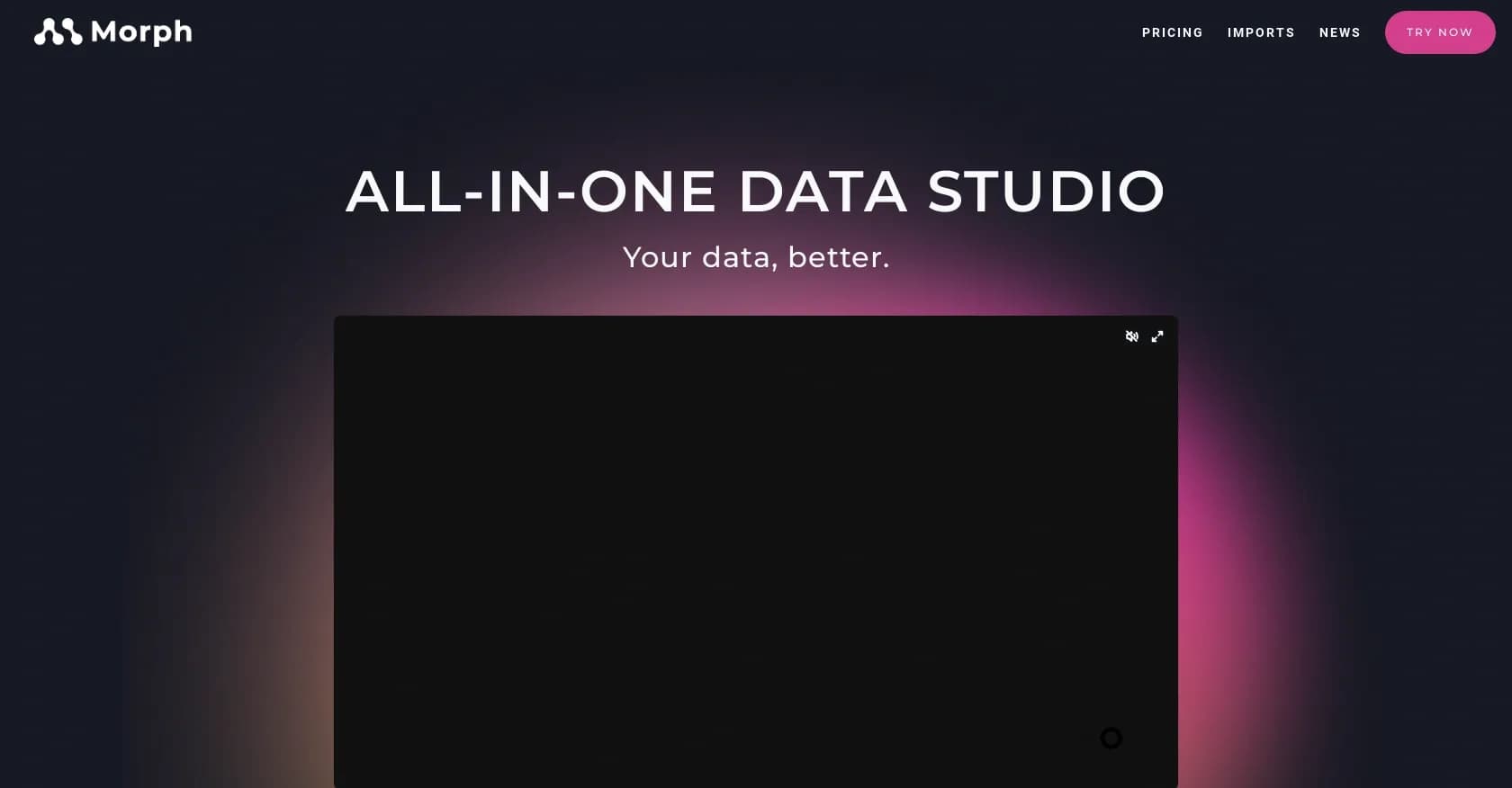 MorphDB homepage screenshot — Your all-in-one AI-powered data studio.