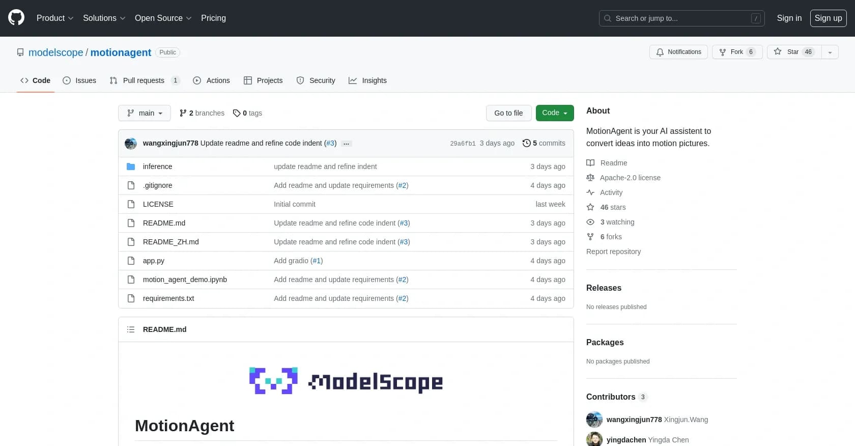 Motionagent homepage screenshot — Convert ideas into motion pictures effortlessly.