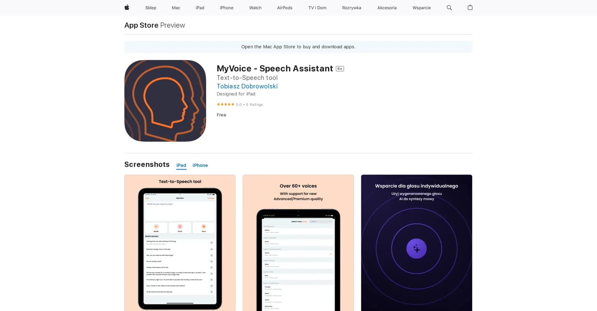 MyVoice homepage screenshot — Your personal speech assistant on the go.
