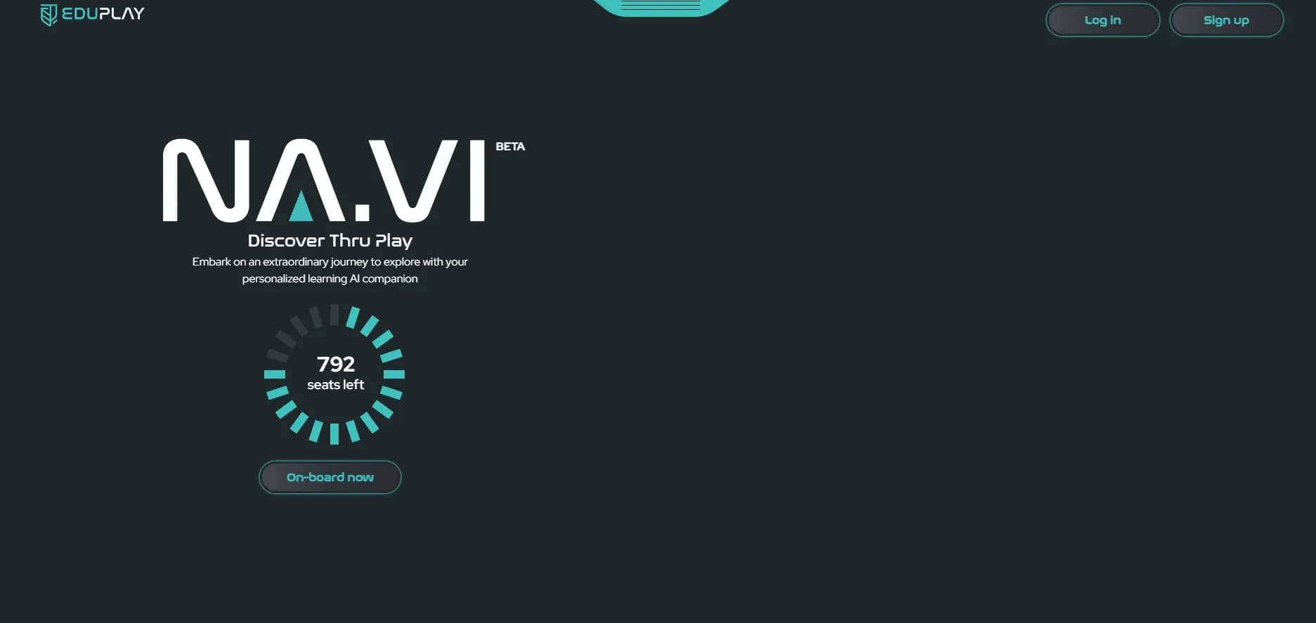 NA.VI homepage screenshot — Embark on a personalized learning journey with AI