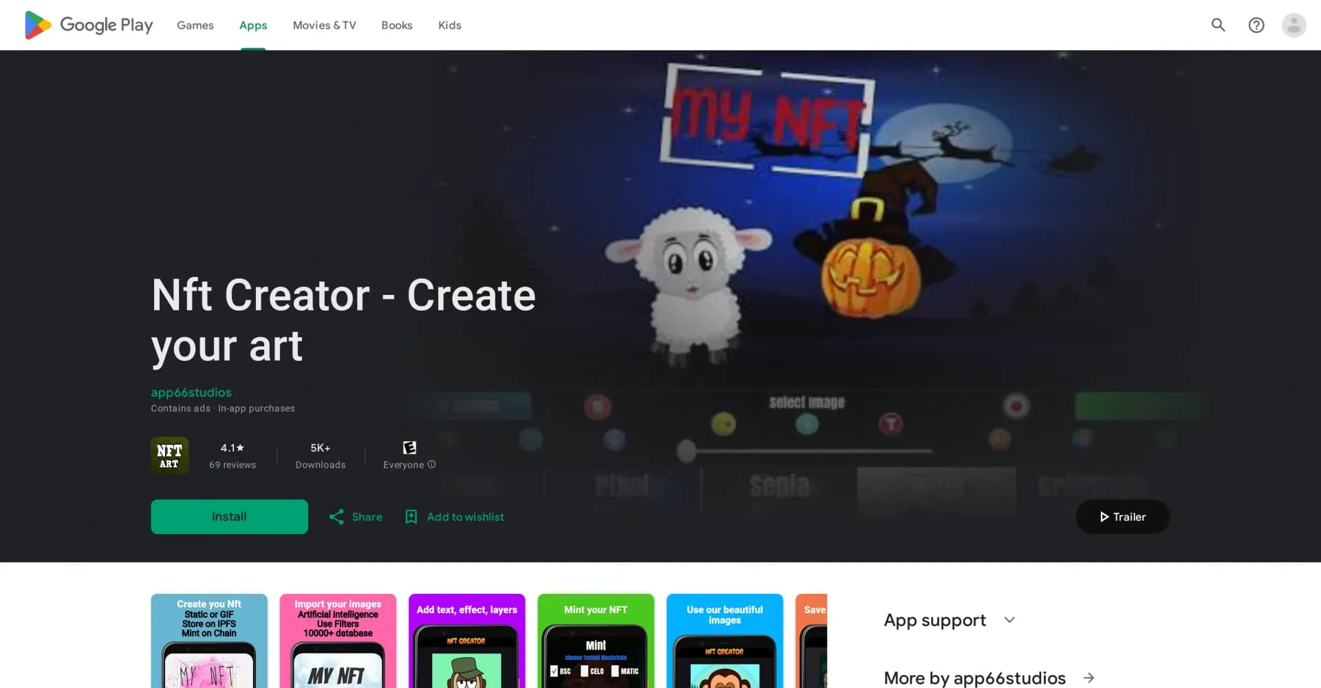 NFT Creator - Create Your Art homepage screenshot — Make your NFT - Store it to IPFS and Mint it on blockchains.