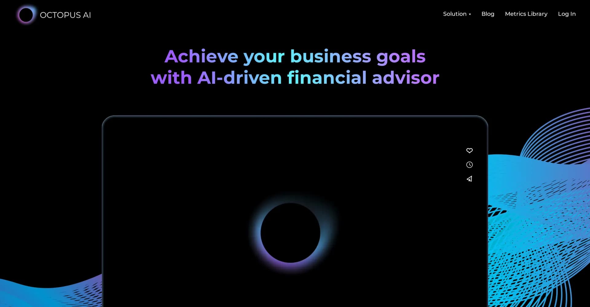 Octopus AI homepage screenshot — AI-powered financial advisor for business solutions