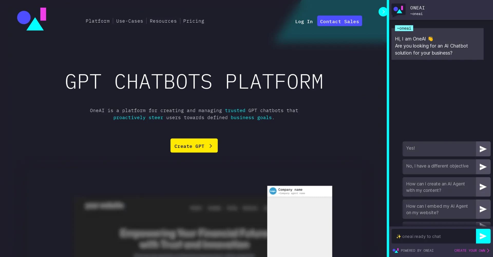 One AI homepage screenshot — Process text, audio, and video with cutting-edge language AI