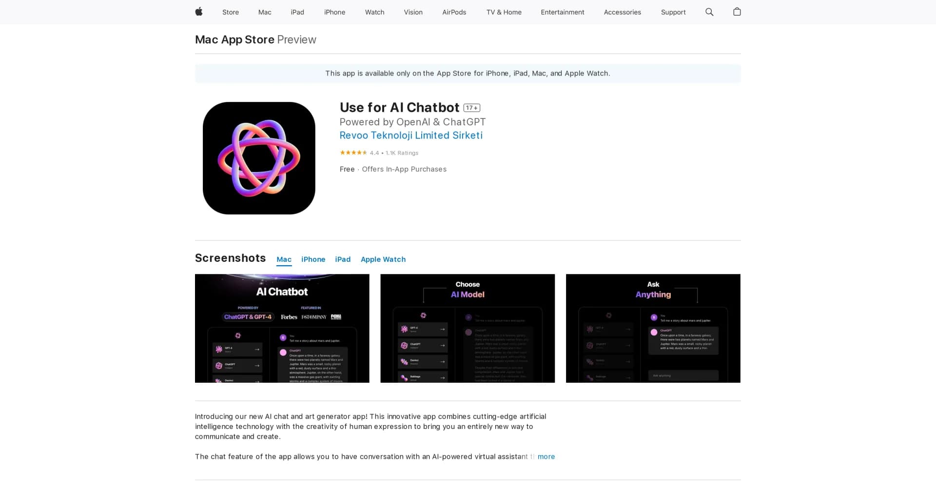 OpenAI for Desktop homepage screenshot — Introducing our new AI chat and art generator app!