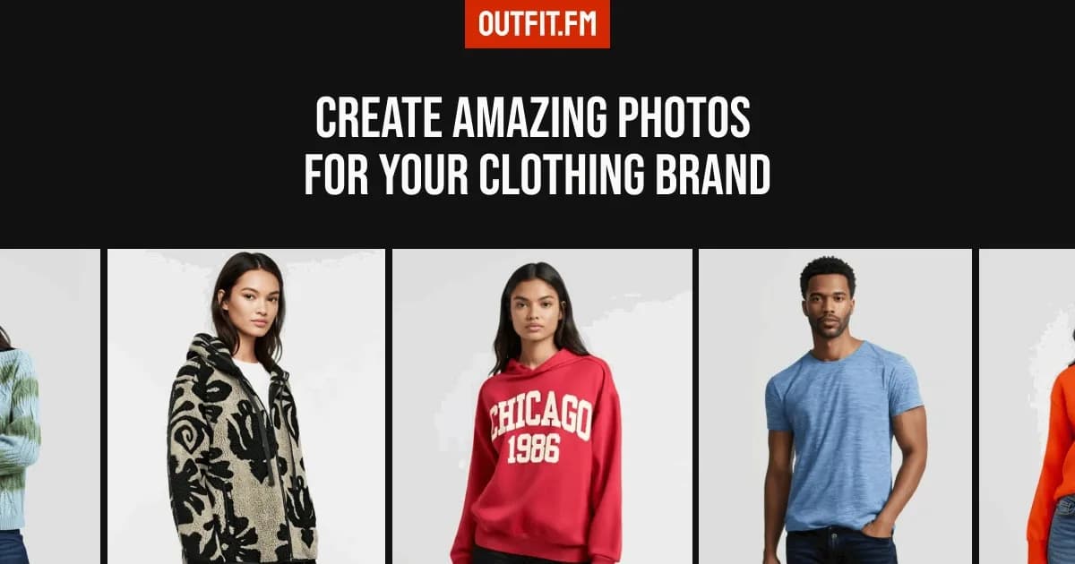 Outfit.fmv2.0 homepage screenshot — Make amazing photos for your clothing brand