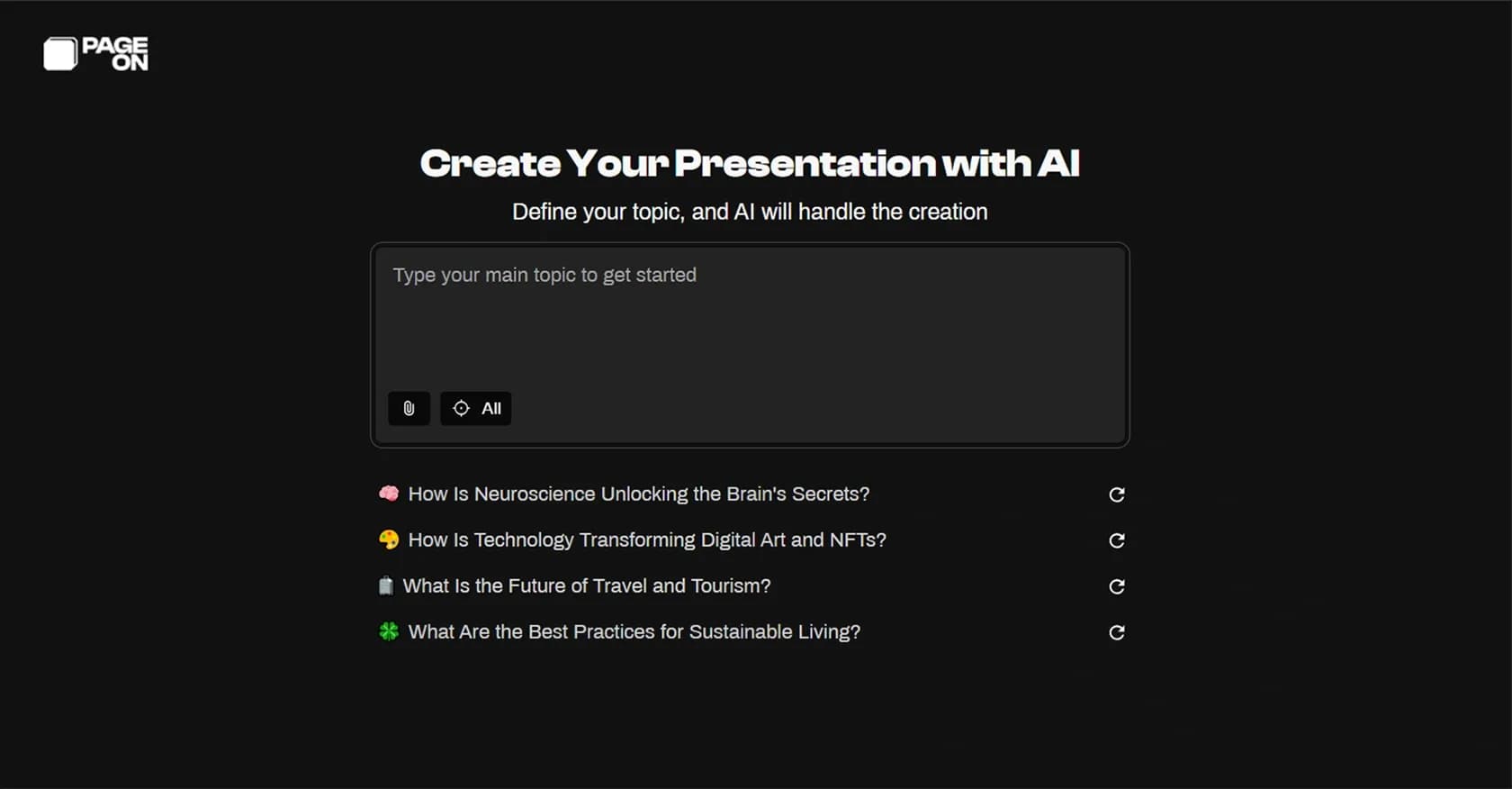 Pageon AI homepage screenshot — Create engaging new media content with AI