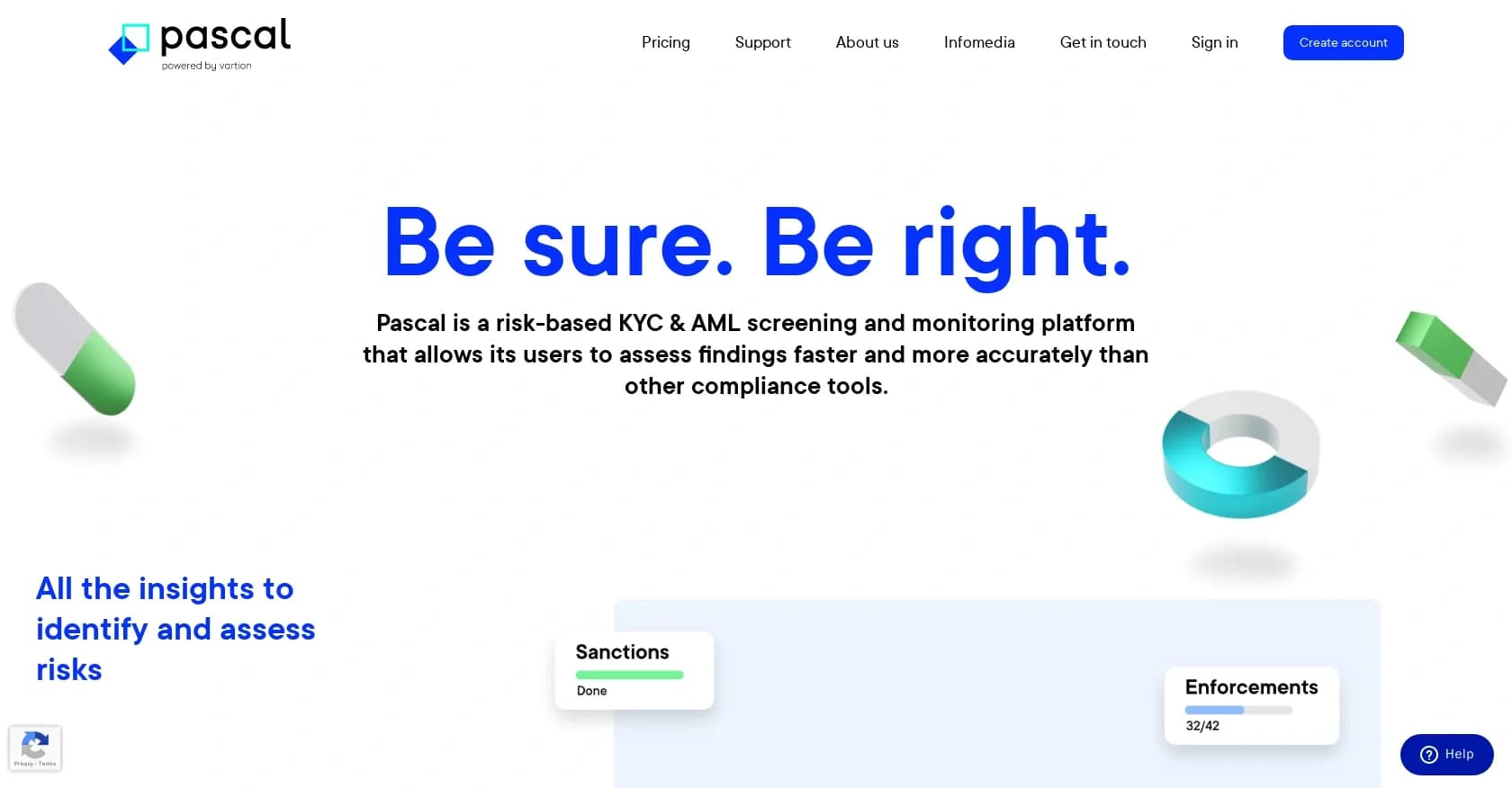 Pascal homepage screenshot — Risk-based KYC & AML screening for faster, accurate complian