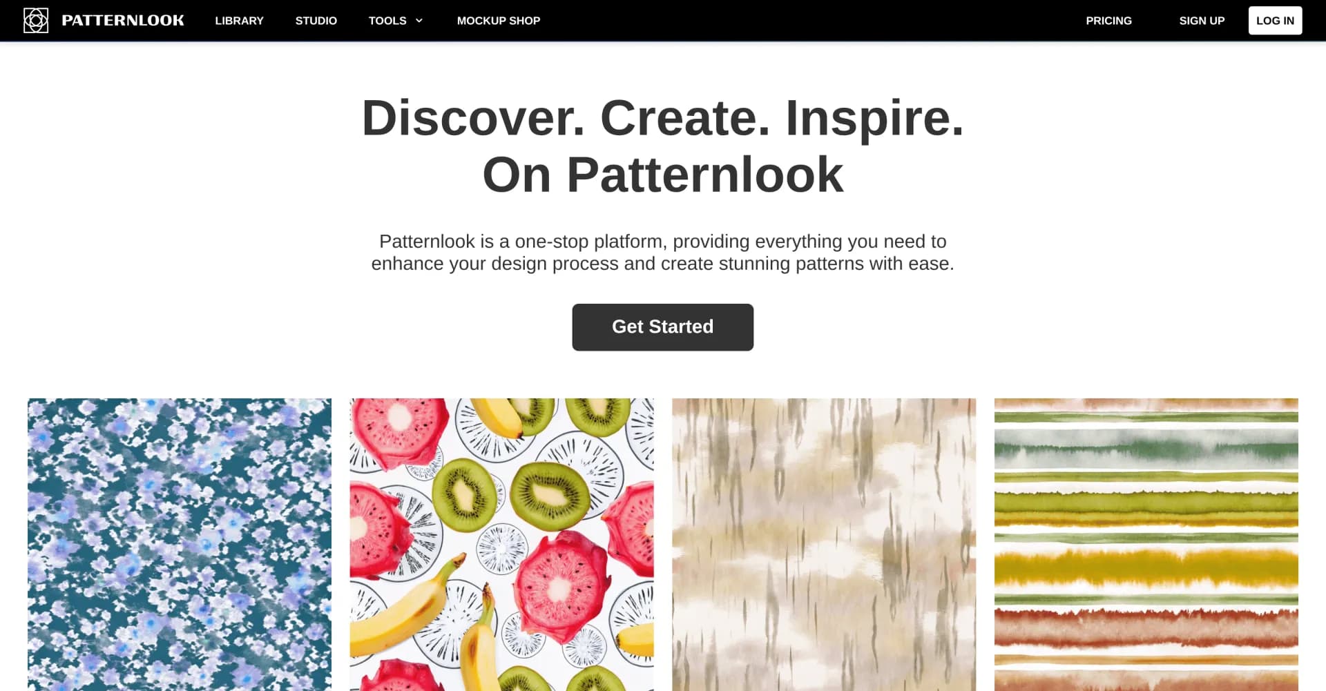 PatternLook homepage screenshot — Endless inspiration