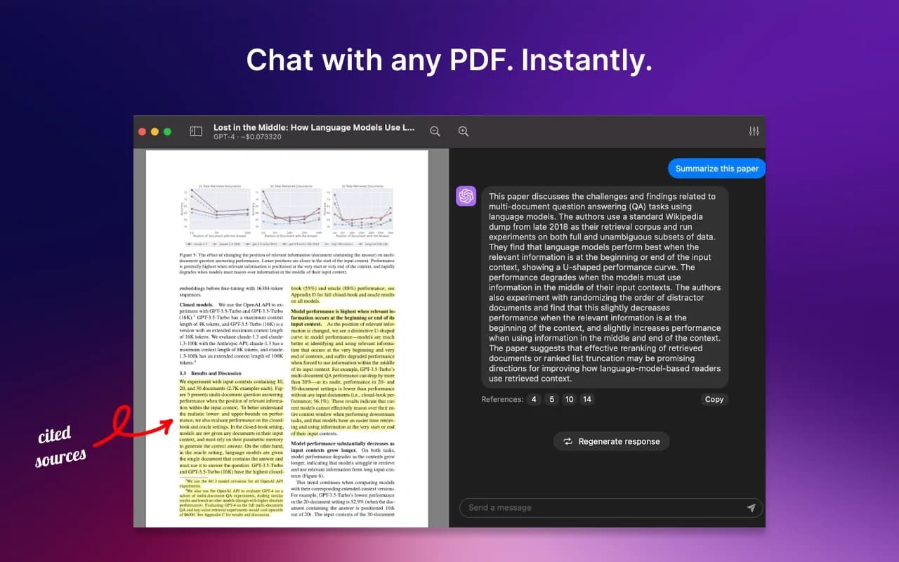 PDF Pals — ChatPDF on Mac homepage screenshot — PDF document analysis & extraction for professionals