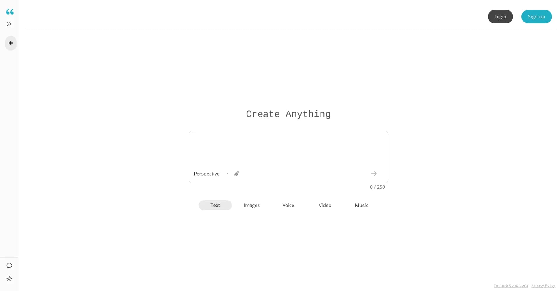 Perspective homepage screenshot — Generate AI content with Perspective