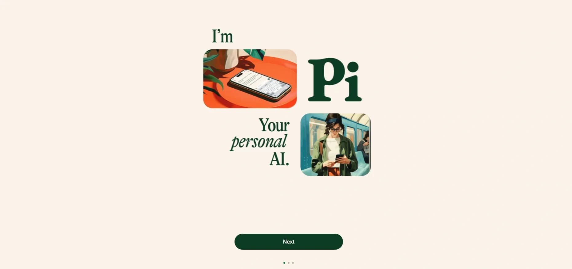 Pi, Your Personal AI homepage screenshot — Your emotionally intelligent AI companion