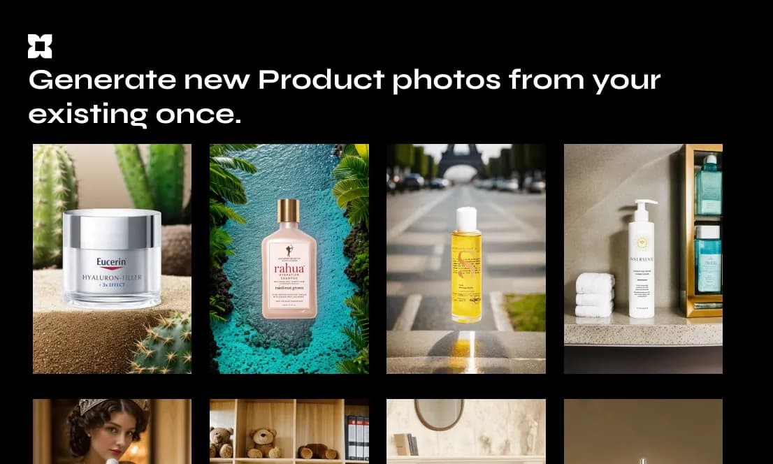 ProductAI homepage screenshot — Generate e-commerce product photos with AI