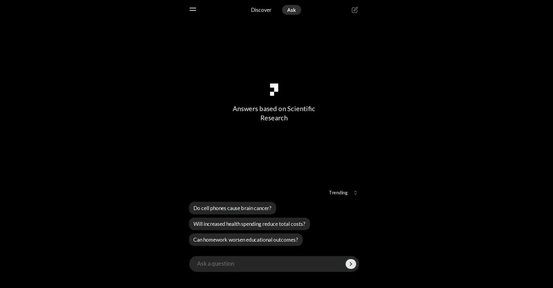 proemPage homepage screenshot — Get research-backed answers to life's questions.