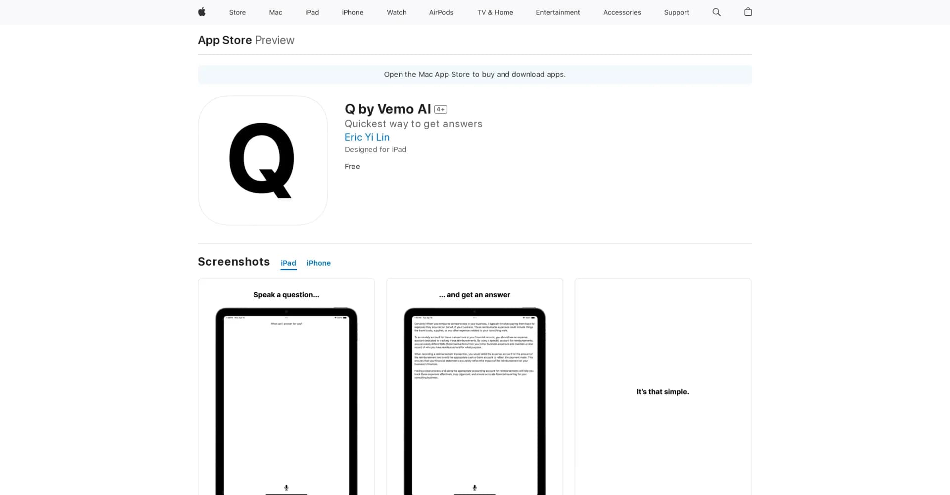 Q by Vemo AI homepage screenshot — Quickest way to get answers