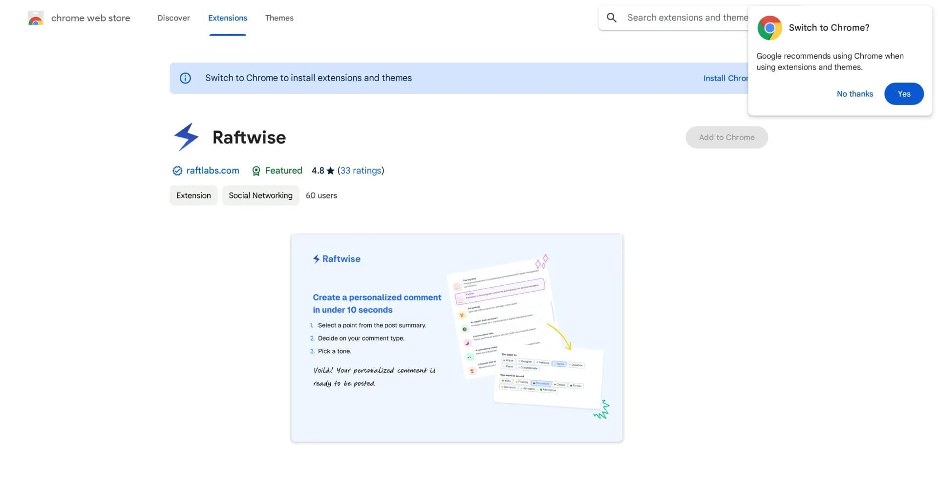 Raftwise homepage screenshot — Grow your LinkedIn presence faster. Better.