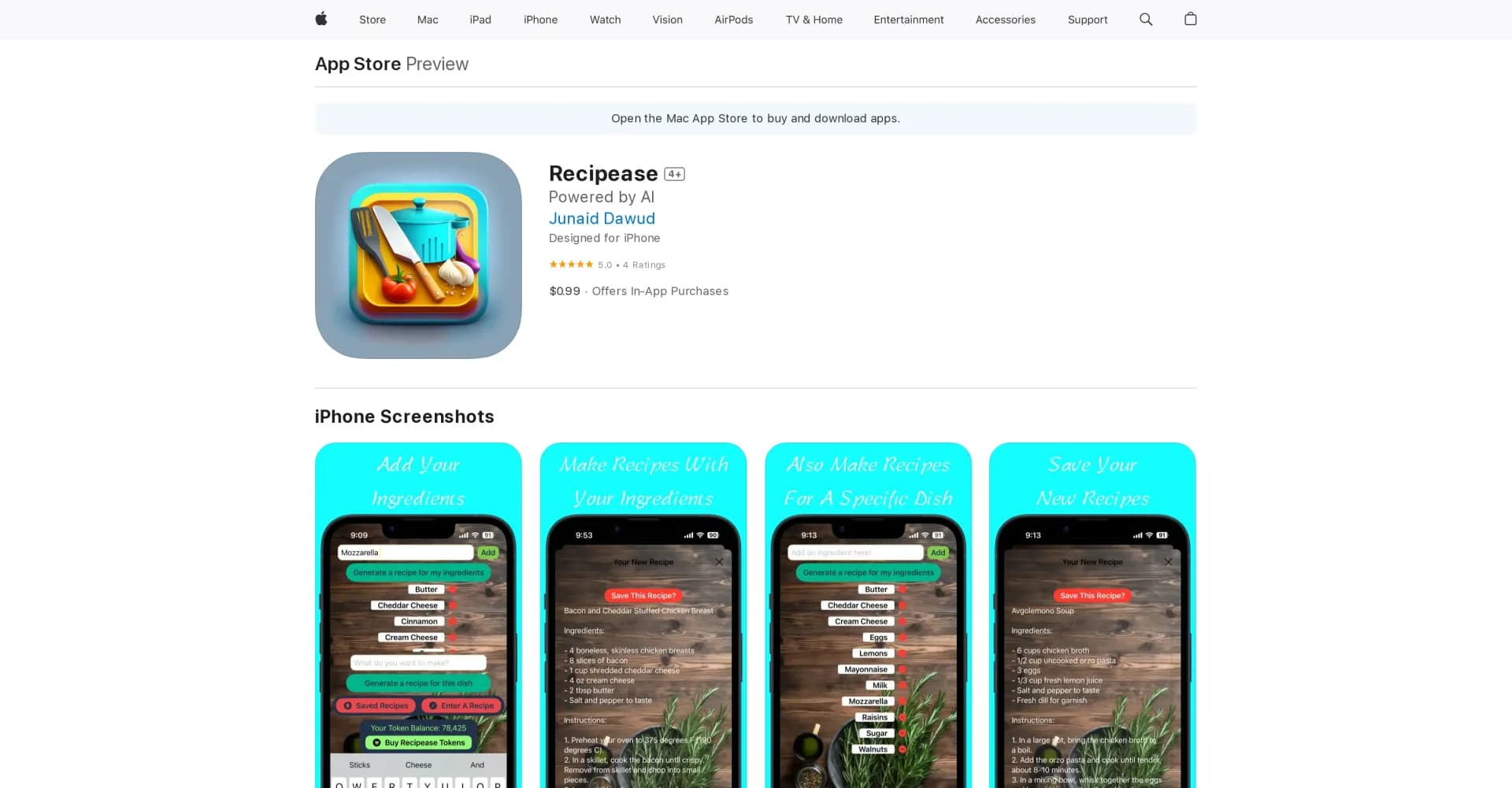 Recipease homepage screenshot — Discover new dishes with ease.