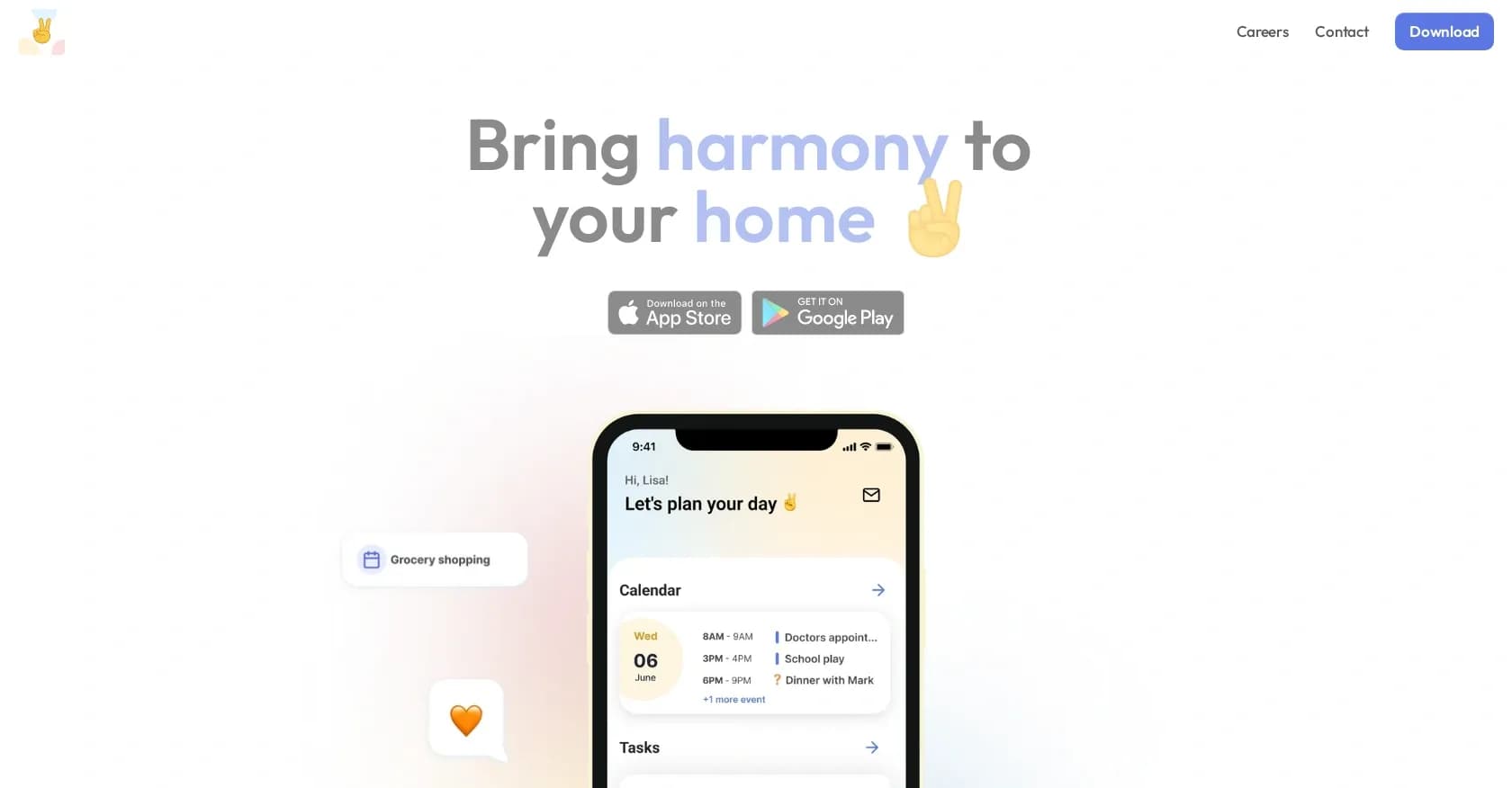 Rejoy homepage screenshot — Harmonize your home with an all-in-one family organizer.