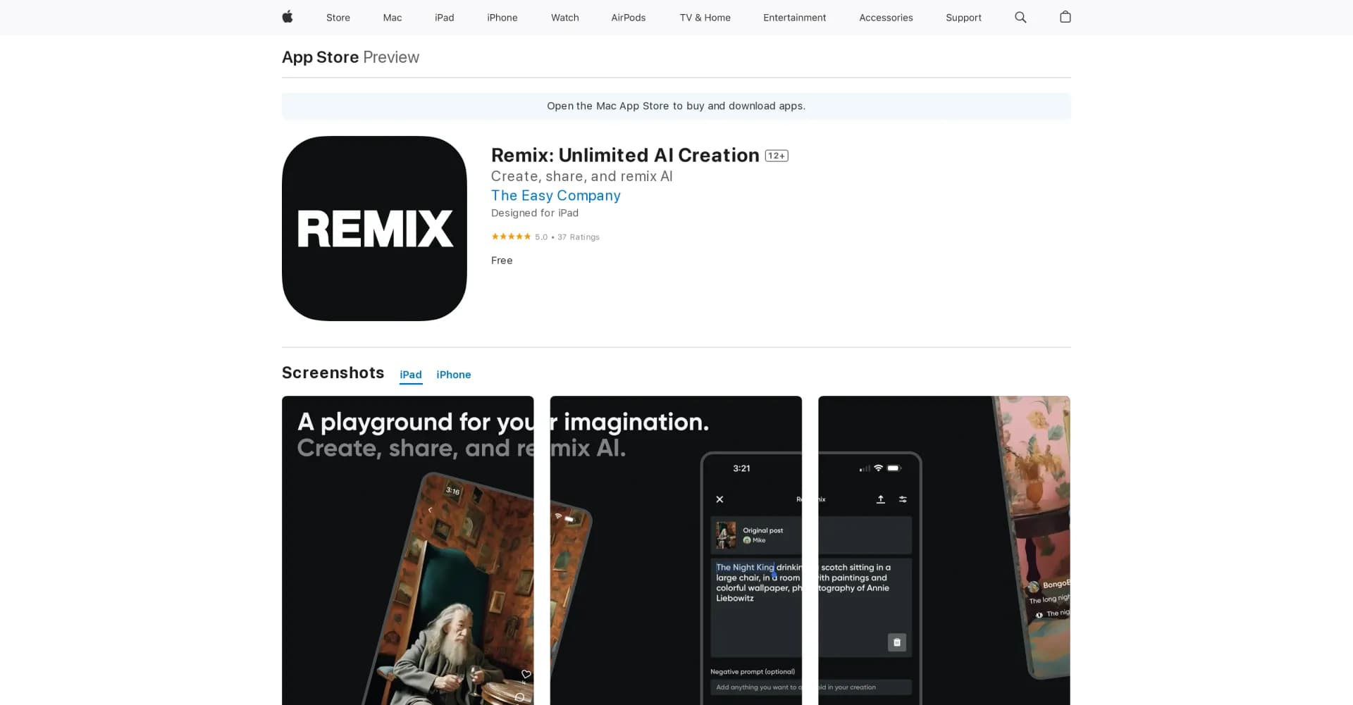 Remix homepage screenshot — Enhanced creativity.