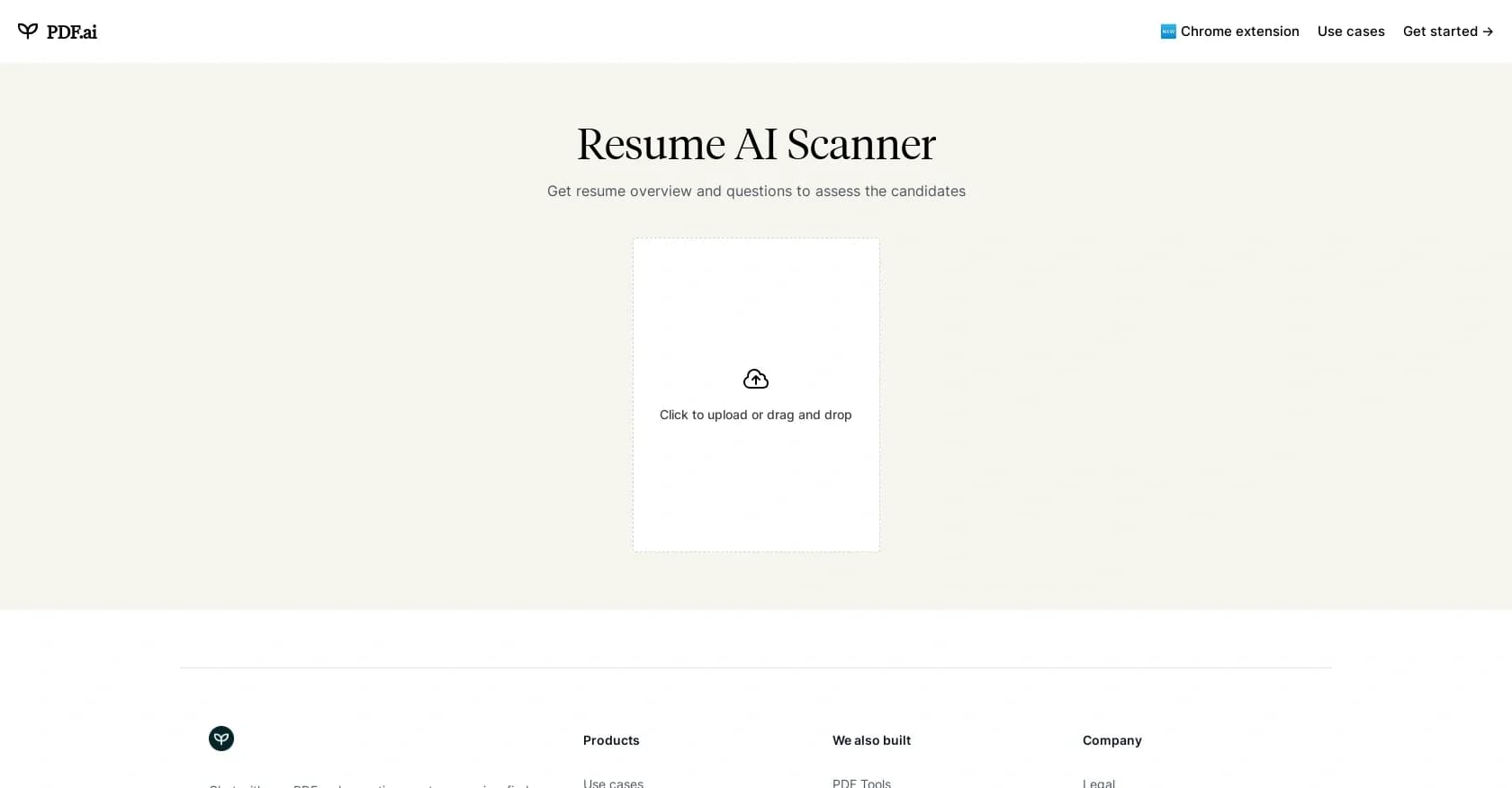 Resume Scanner homepage screenshot — AI-powered resume scanning for instant candidate insights.