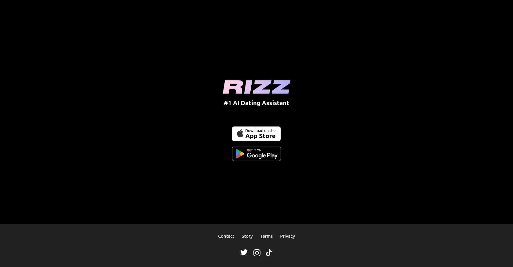 Rizz Labs homepage screenshot — AI-powered charm for your dating chats.