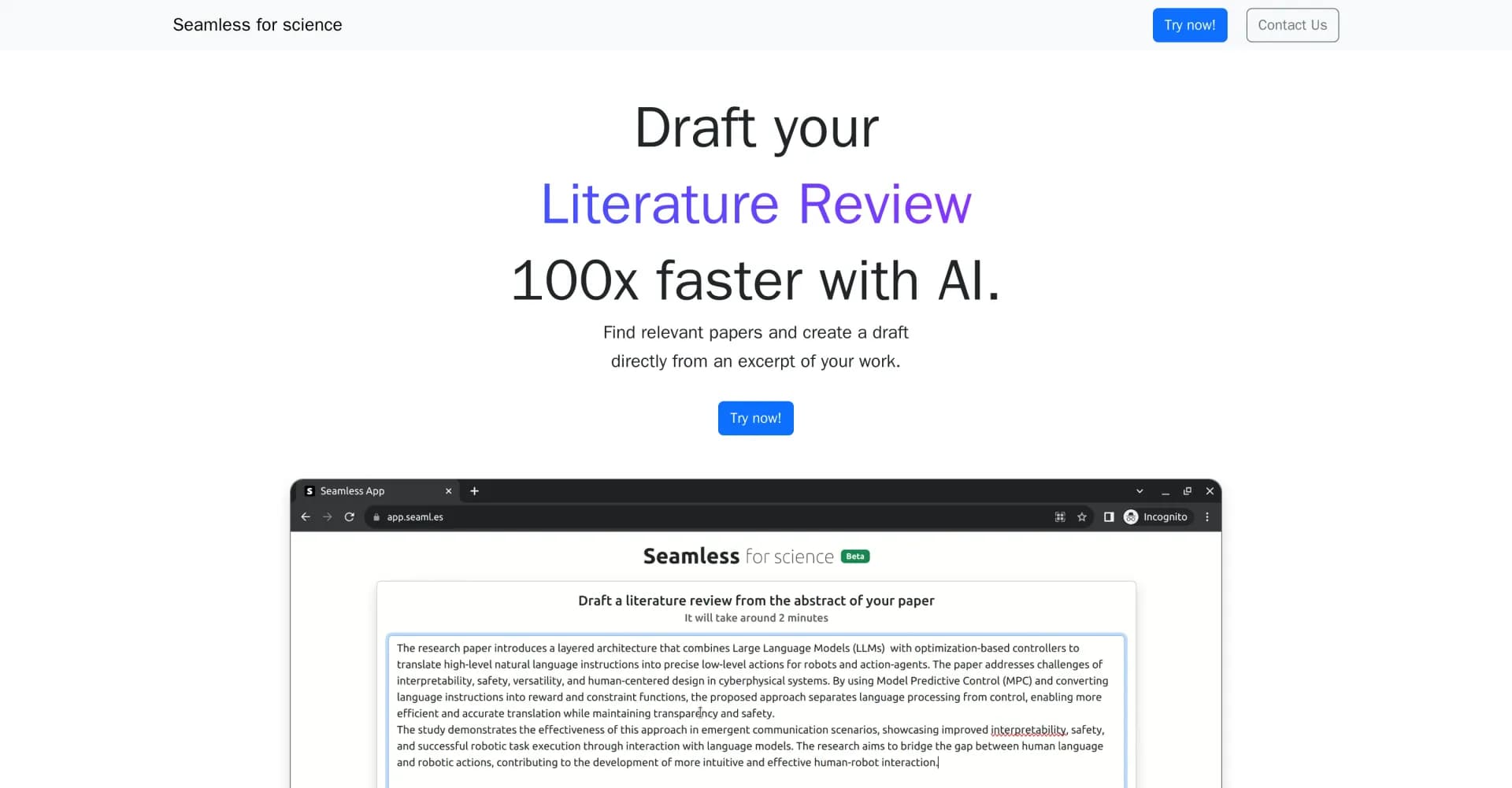Seaml.esv2.0.1 homepage screenshot — Podcasts, scholarships, literature reviews - study and work 