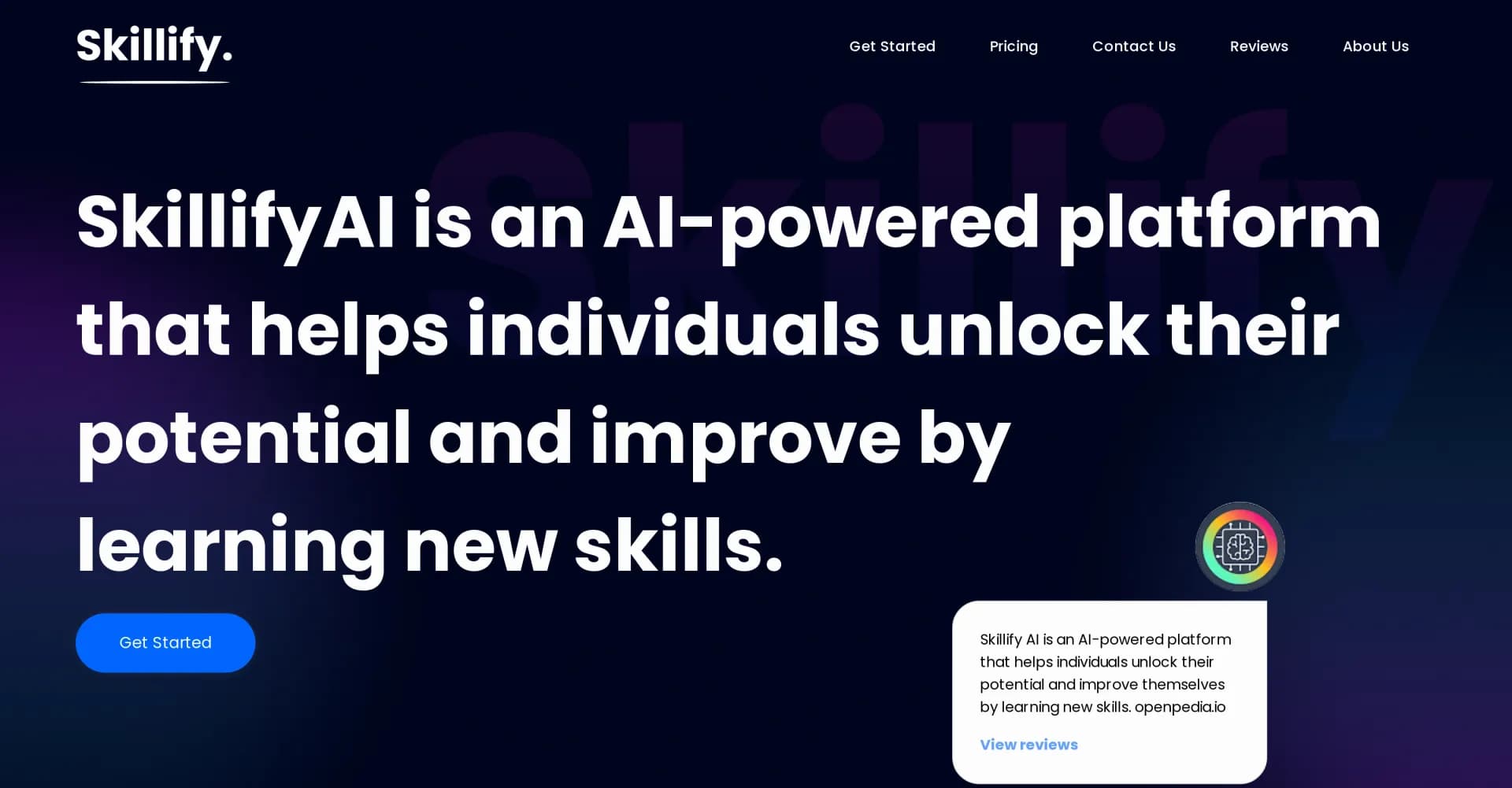 Skillify homepage screenshot — Supercharge skills with AI-powered learning.