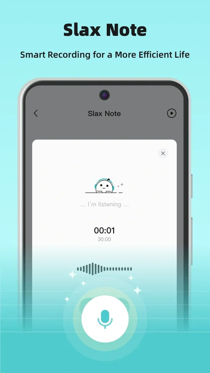 Slax Note homepage screenshot — Your AI-powered voice notes. Turn voice into text in seconds