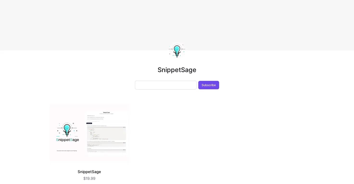 SnippetSage homepage screenshot — Smart snippets that simplify your knowledge.