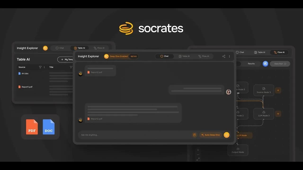 Socrates - Chat with Docs on Windows or Mac homepage screenshot — Private Q&A with your Documents on Windows or Mac.