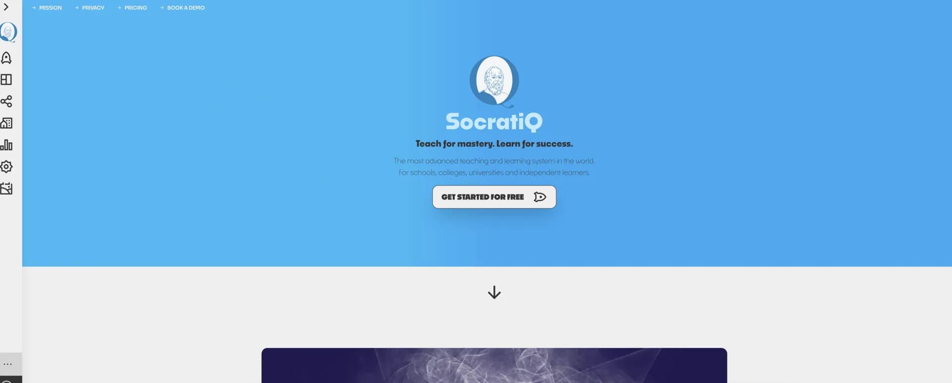 Socratiq homepage screenshot — Master any topic, together.