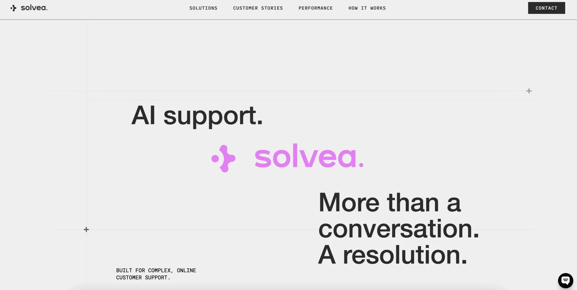 Solvea by VOC AI homepage screenshot — 10x your customer support with AI, zero management.