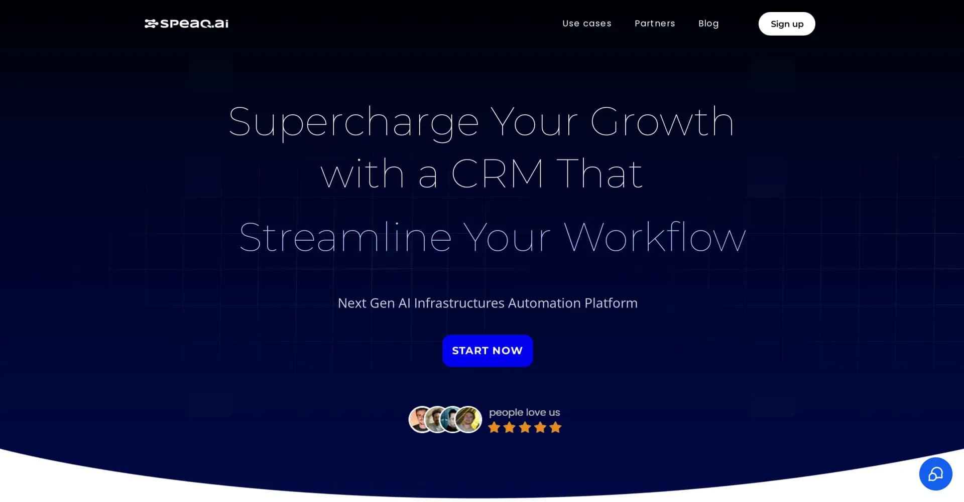 Speaq.ai homepage screenshot — AI-powered voice calls for supercharged growth