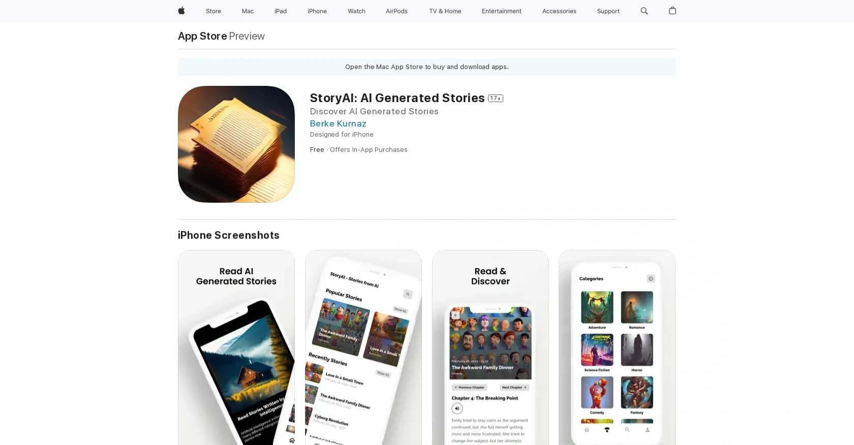 StoryAI homepage screenshot — Creative writing via automation.