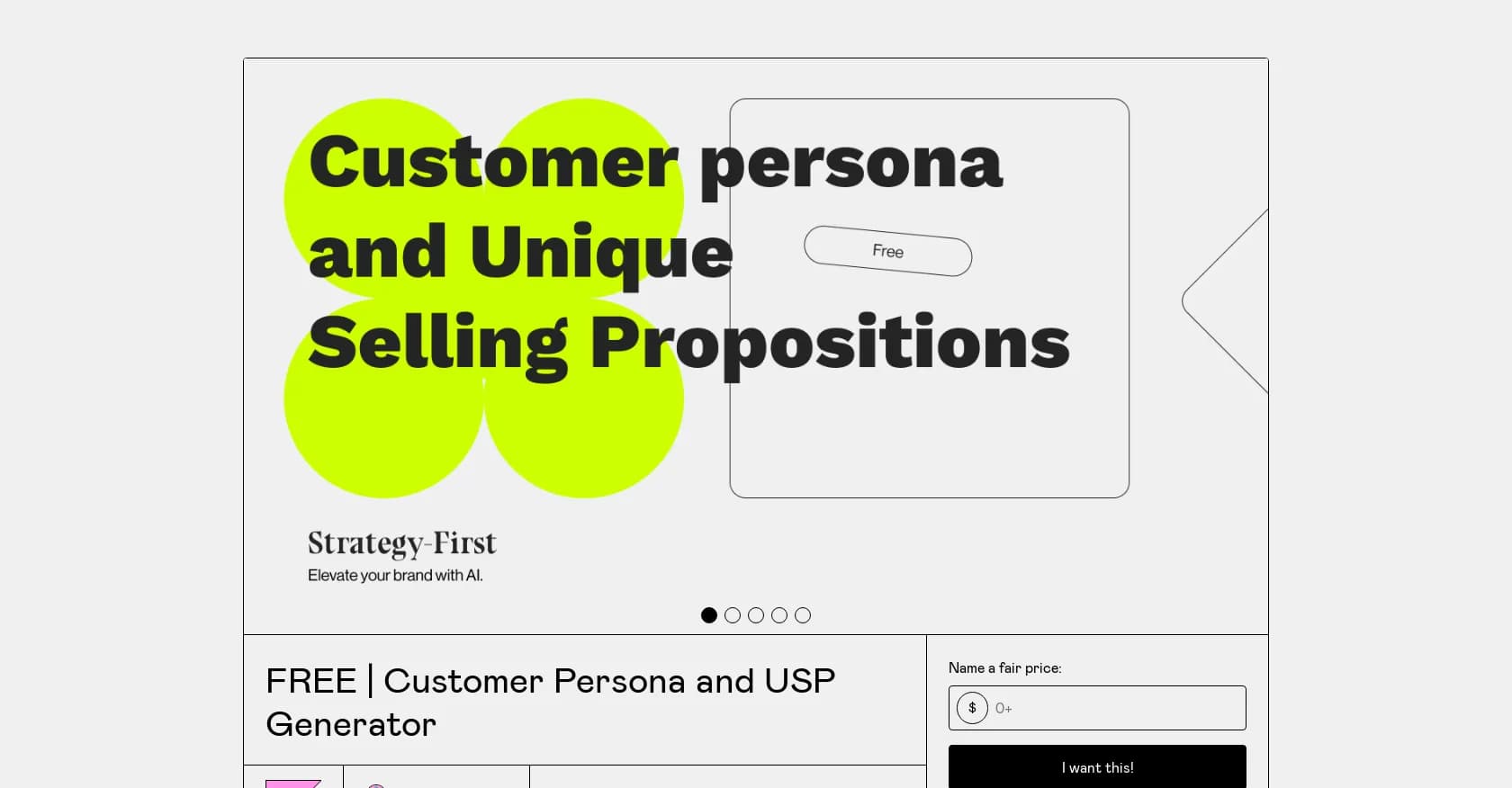 Strategy-First AI homepage screenshot — AI-powered brand strategist for impactful results