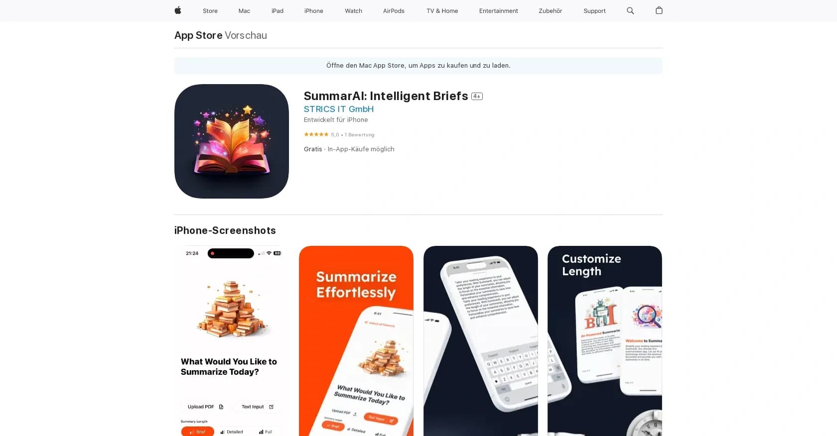 SummarAI homepage screenshot — Summarization not possible w/o info.