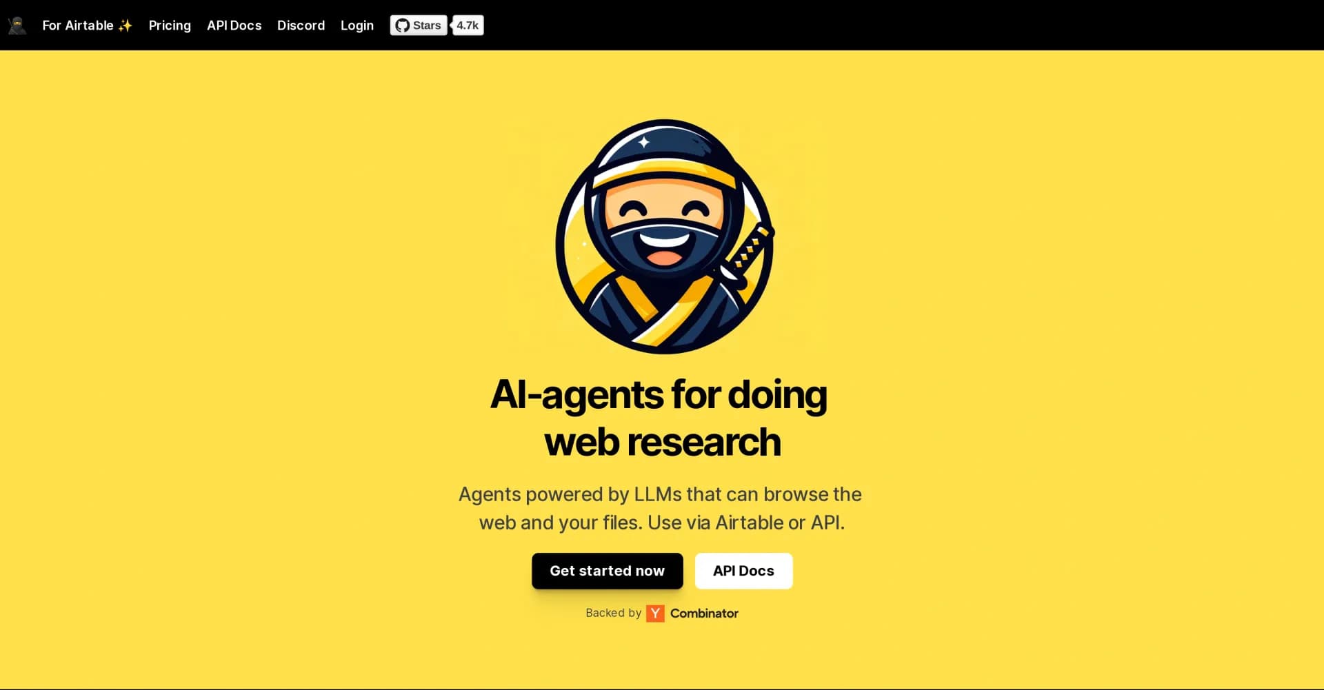 Superagent homepage screenshot — Add AI agents to your app with ease