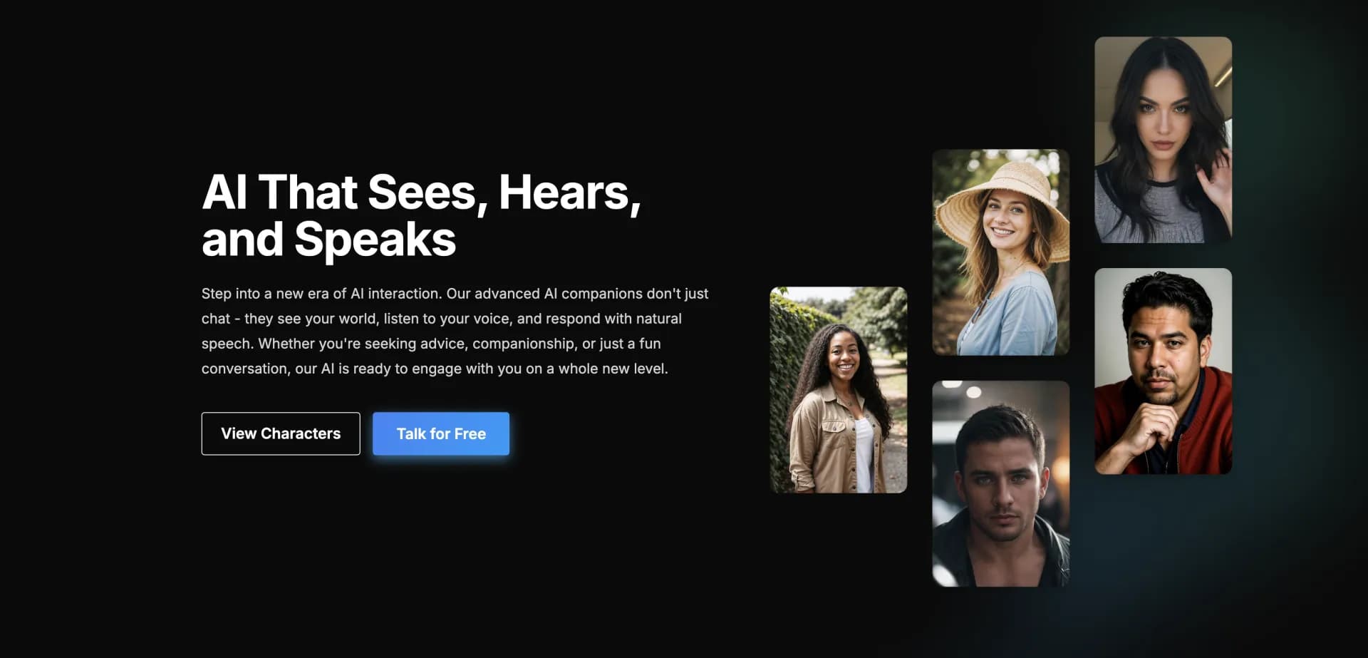 TalkTonic AIv1.1 homepage screenshot — Discover AI That Sees Your World and Speaks Your Language