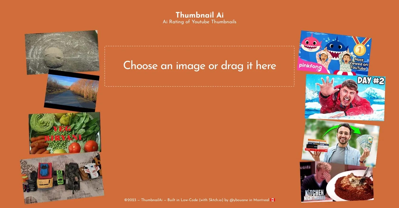 Thumbnail AI homepage screenshot — AI rates YouTube thumbnails to maximize clicks